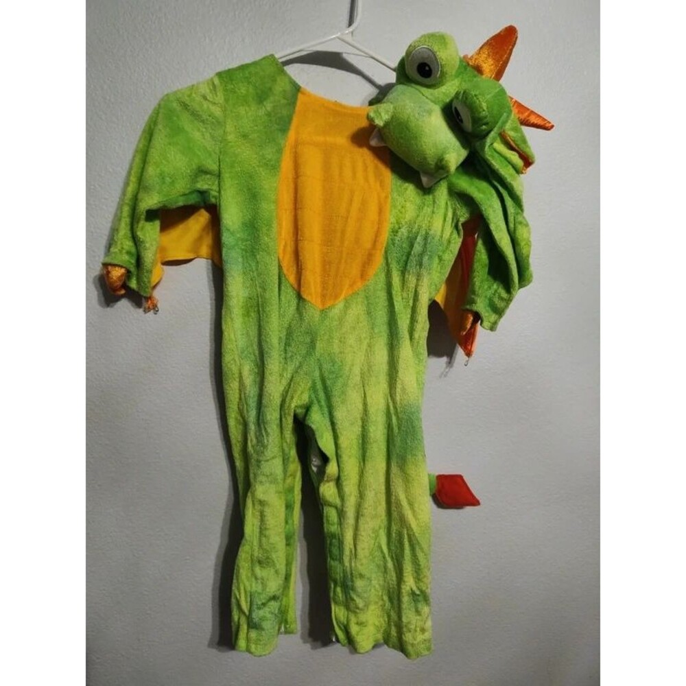 dragon dino green children's kids green Halloween costume hat wings 2.5-3.5Y